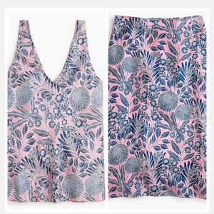 J.Crew X Abigail Borg Silk Tank & Skirt Set